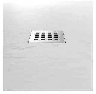 Piatto doccia su misura 90x120 Karen in resina bianco effetto pietra