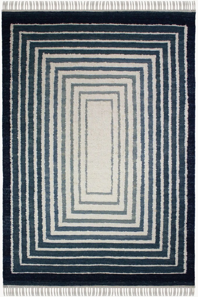 Tappeto in bouclé di lana tessuto a mano Frame
