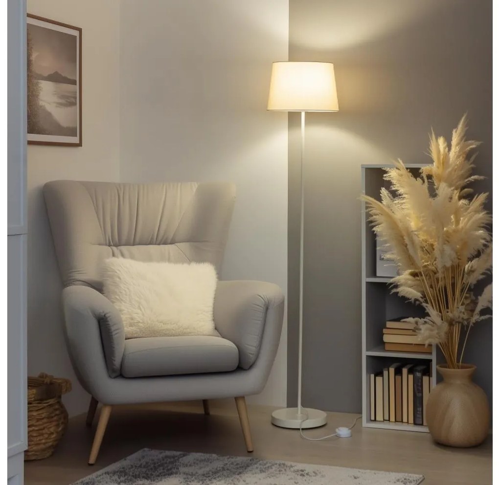 Brilagi - Lampada da terra LED CERIA 1xE27/40W/230V Ø 30 cm beige/bianco