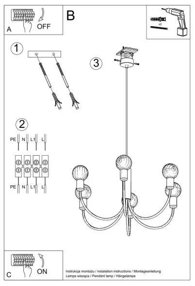Lampadario PICCOLO 5xE27/60W/230V