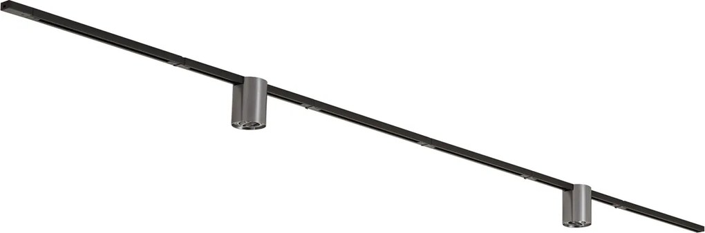 Sistema a binario moderno nero con 2 faretti color canna di fucile monofase - Iconic Rondoo Up