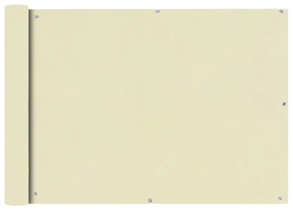 Paravento Da Balcone İn Tessuto Oxford 75x600 Cm Crema /