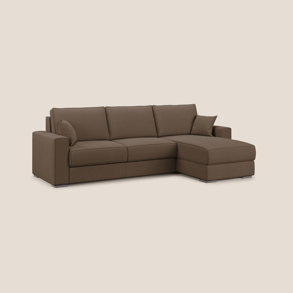 Dream Divano letto angolare in tessuto smacchiabile T05 marrone
