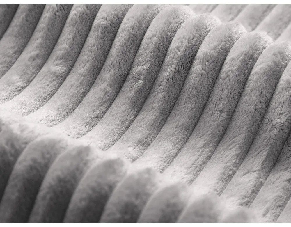 Poggiapiedi grigio chiaro con rivestimento in velluto a coste Dia – Micadoni