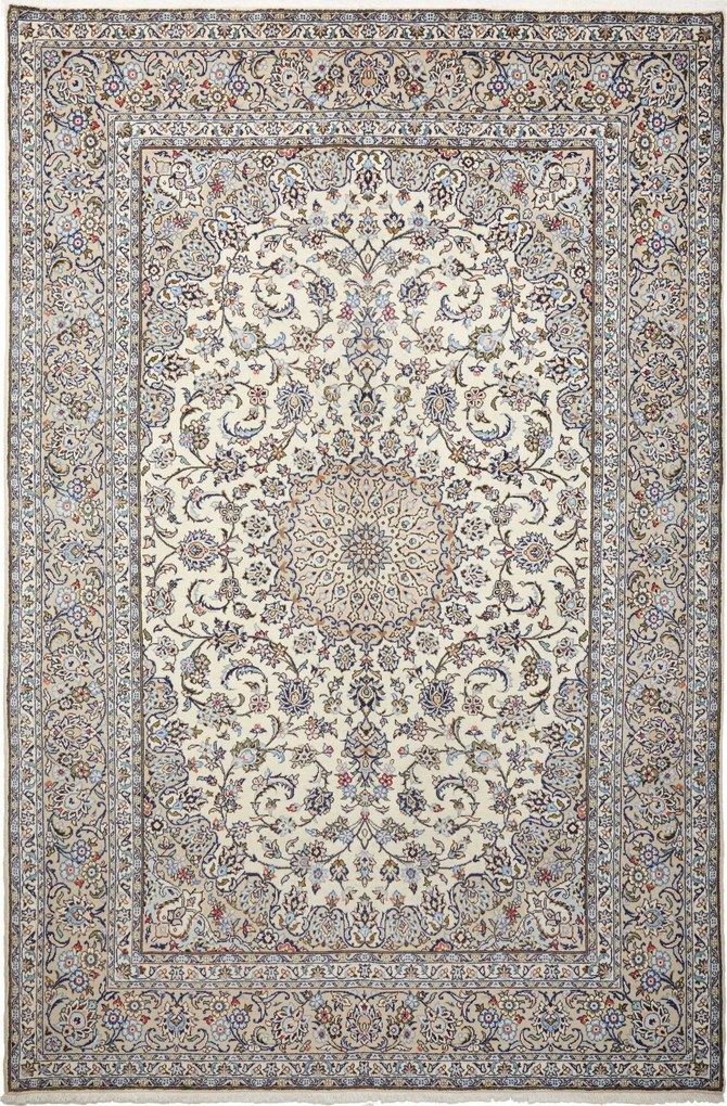Kashan Tappeto 300 x 200 Beige (Iran) Annodato A Mano