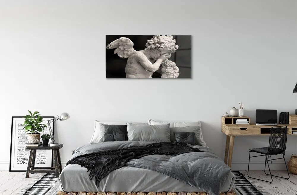Quadro in vetro Angelo piangente 140x70 cm
