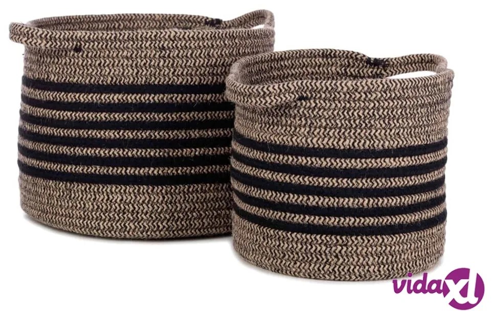 KidsDepot Set di Cesti 2 pz Eran Corda di Cotone Nera