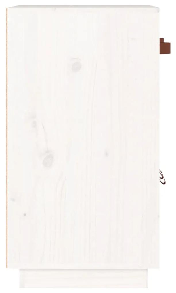 Credenza bianca 65,5x40x75 cm in legno massello di pino