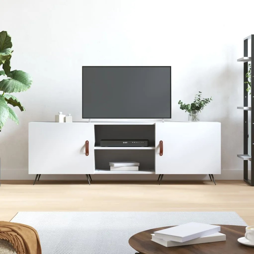 Mobile Porta Tv Bianco 150x30x50 Cm İn Legno Multistrato /