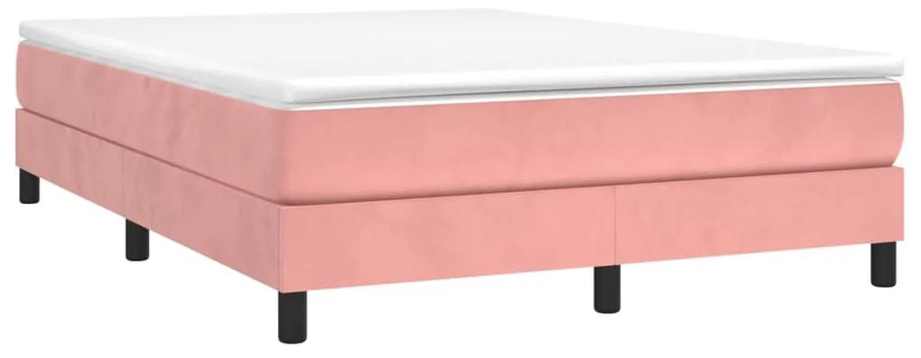 Giroletto a molle con materasso rosa 140x200 cm in velluto