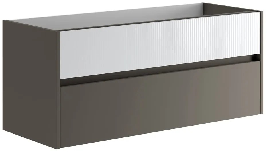 Mobile da bagno sotto lavabo Niwa grigio laccato opaco L 119.5 x H 50 x P 45.5 cm 2 cassetti, lavabo non incluso