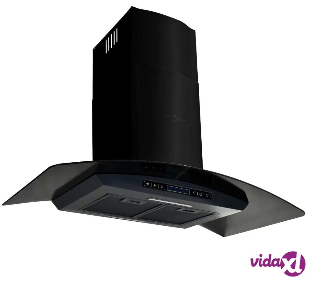 vidaXL Cappa Aspirante a Muro Acciaio Inox 756 m³/h 90 cm Nera