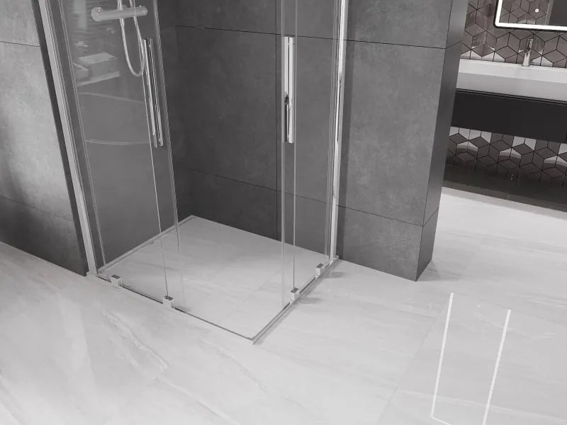 Mexen Velar Duo cabina doccia scorrevole 90 x 80 cm, trasparente, cromo - 871-090-080-02-01