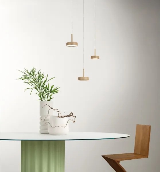 Ondaluce - Lampada a sospensione LED su cavo NINA LED/20W/230V Ø 19 cm oro