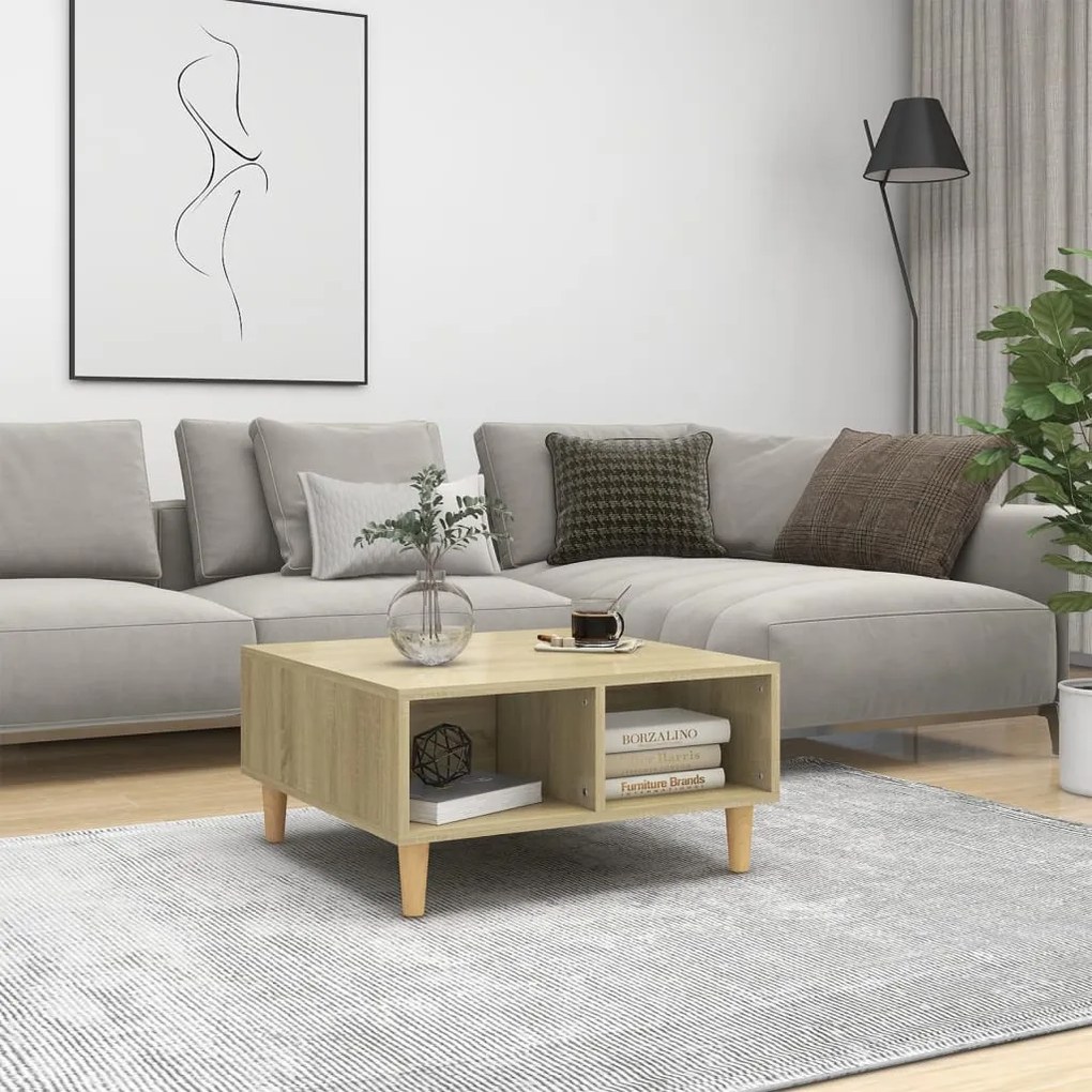Tavolino Da Salotto Rovere Sonoma 60x60x30 Cm Legno Multistrato /