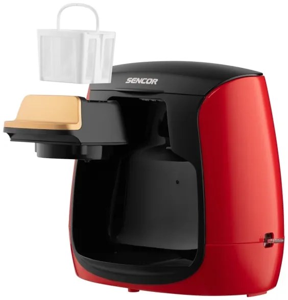 Sencor - Macchina da caffè con due tazze 500W/230V rosso/nero