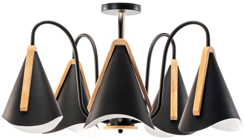 Plafoniera scandinava a cinque bracci APP607-5C Nera