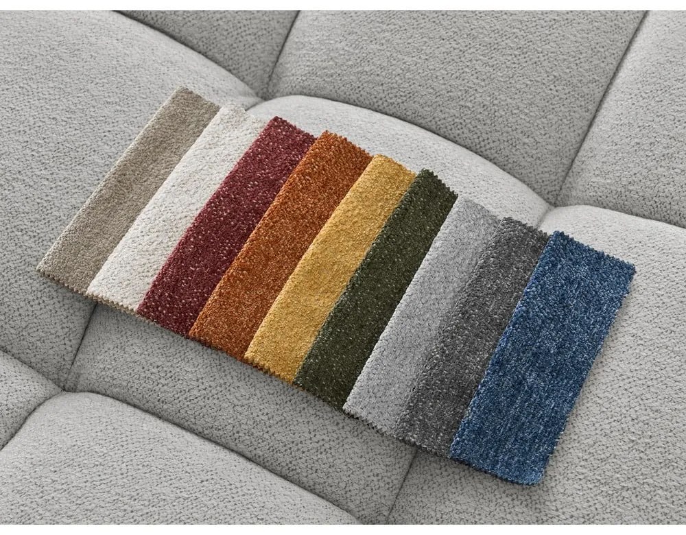 Divano grigio chiaro con rivestimento in ciniglia 278 cm Everest – Bobochic Paris