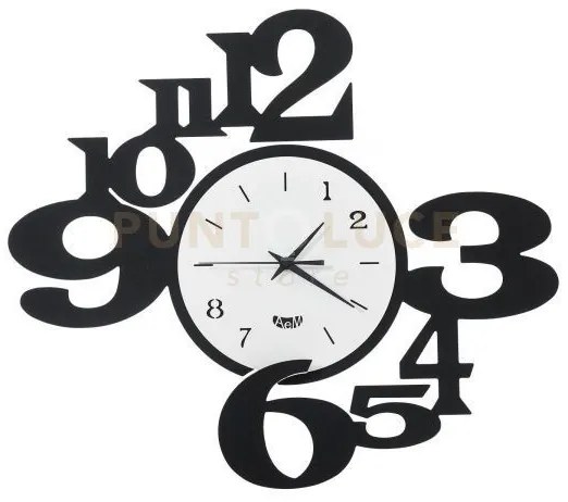 Orologio da parete a chiasmo king nero e bianco in ferro 60cmdidiam...