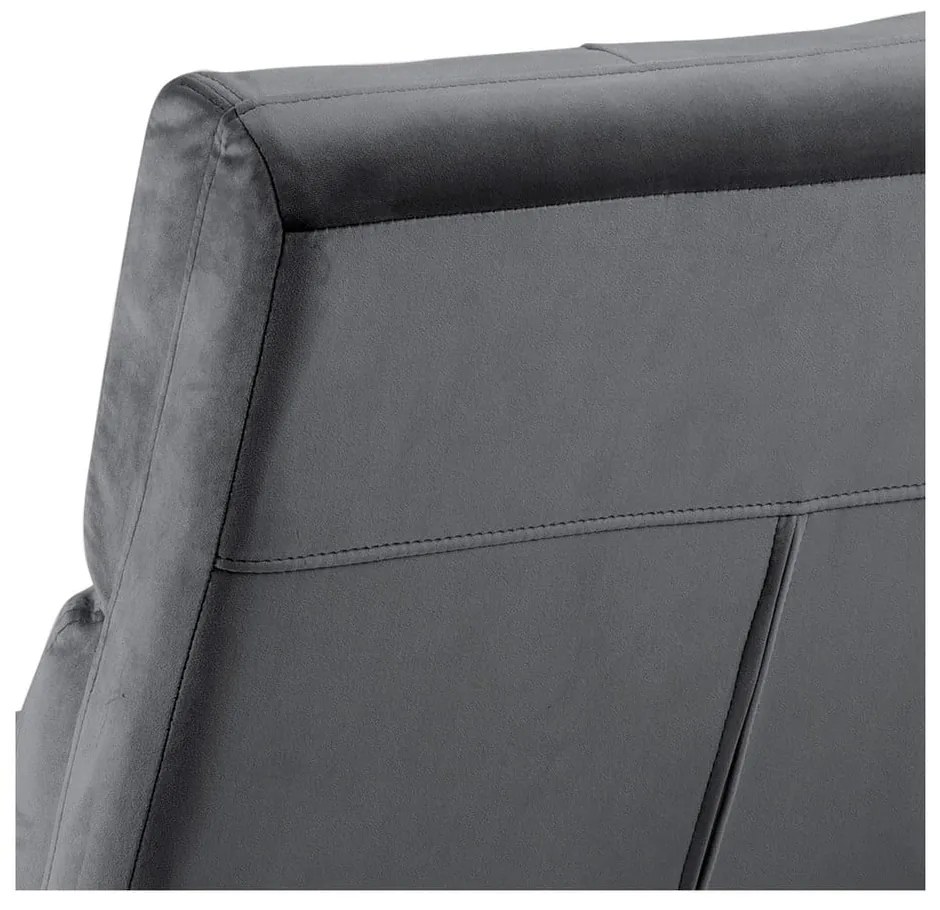 Poltrona grigia con rivestimento in velluto Alba – Actona