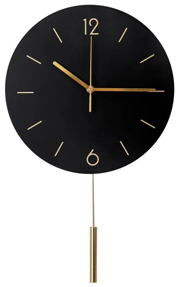 Orologio da parete con pendolo Ø 30 cm 1xAA nero/oro