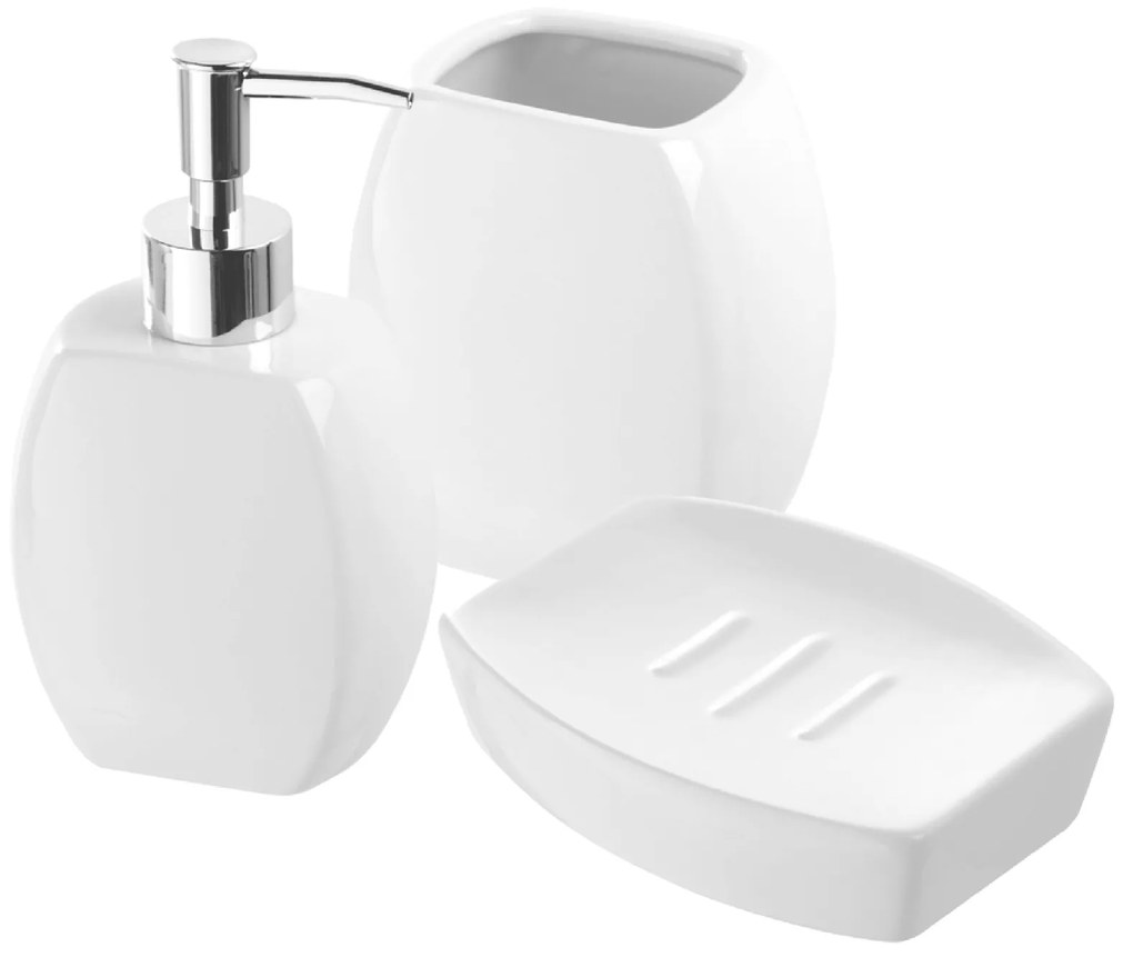 Set 3 Accessori D'Appoggio Feridras "Parigi" Bianco