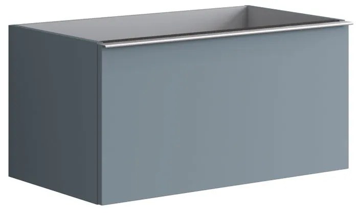 Mobile da bagno sotto lavabo Pixel plain indaco e maniglia alluminio brillante laccato opaco L 80 x H 40 x P 45.5 cm 1 cassetto, lavabo non incluso