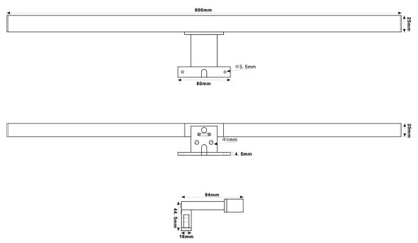 Top Light - Illuminazione a LED per specchi da bagno OREGON LED/9W/230V 60 cm IP44