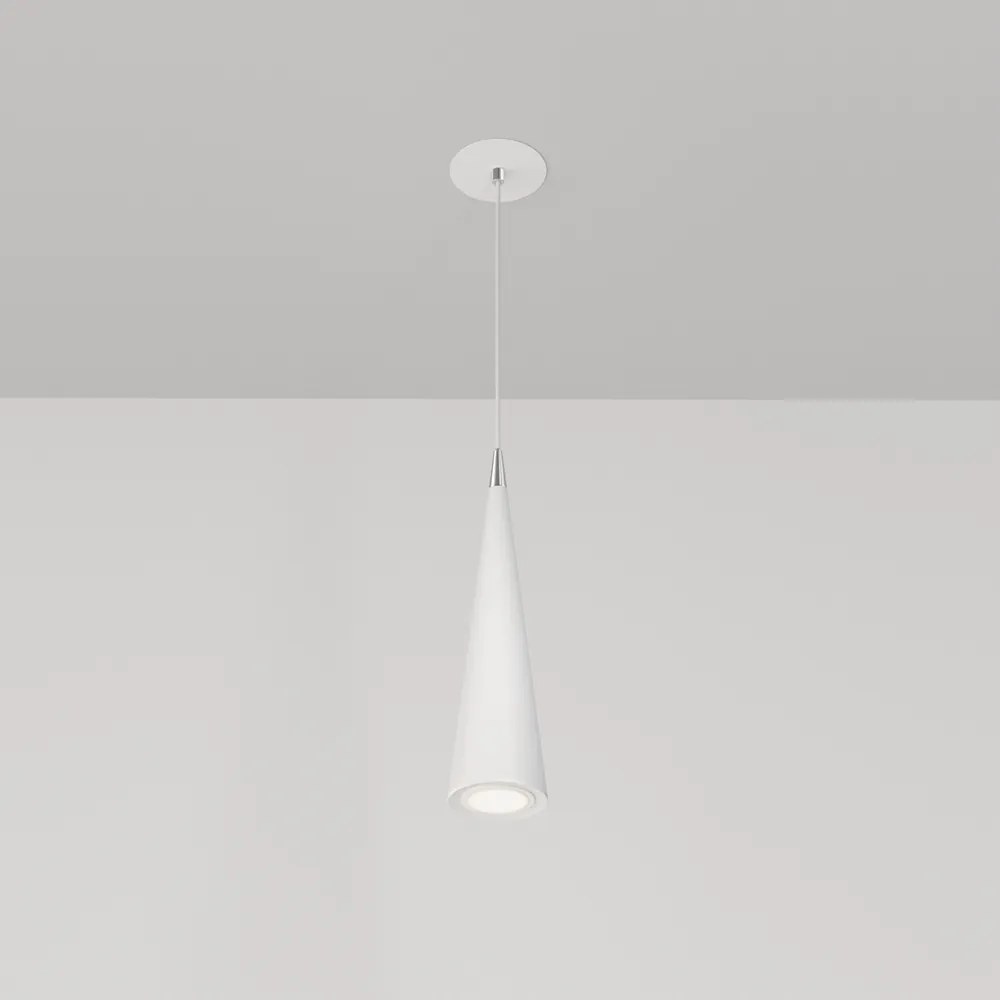 Lampadario A Sospensione Moderno Nevill Metallo Bianco 1 Luce Gu10 40W