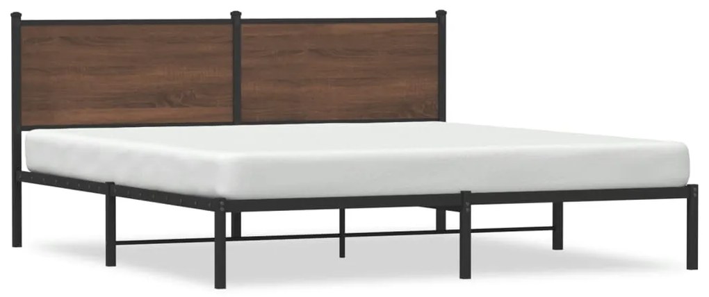 Giroletto Senza Materaso İn Metallo Rovere Marrone 160x200 Cm /