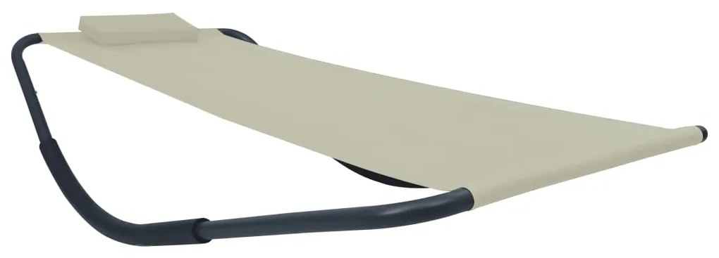 Lettino Da Giardino Crema 200x90 Cm İn Acciaio /