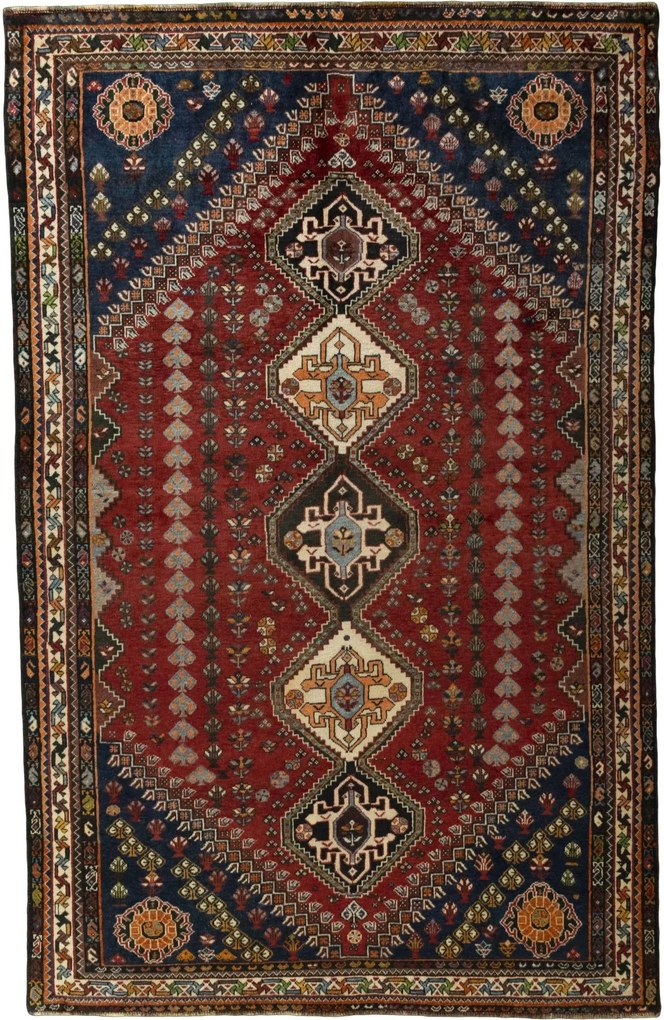 Shiraz Tappeto persiano 270 x 170 Rosso (Iran) Annodato A Mano