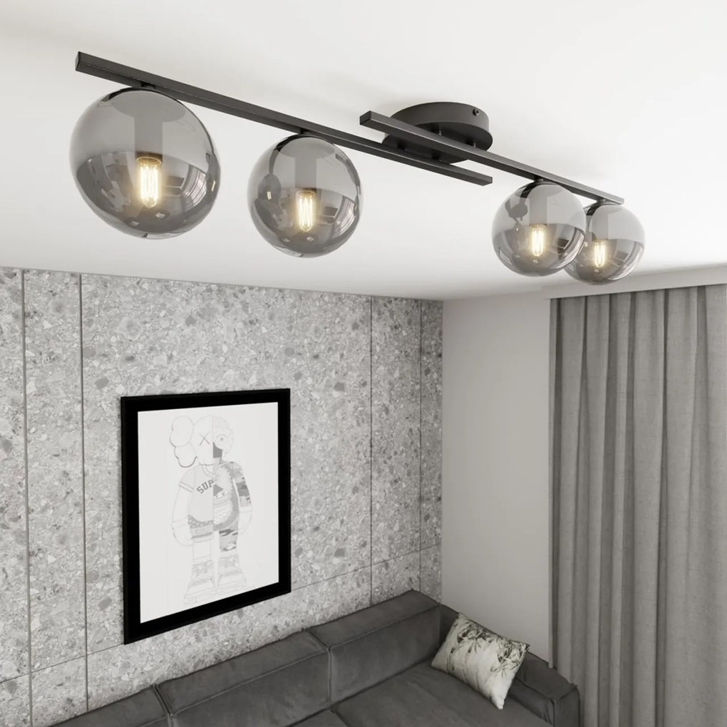 Lampada da soffitto in acciaio KAIRO 4 da interno 4xE14