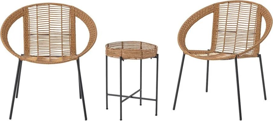 Set di mobili da giardino di colore naturale in rattan artificiale per 2 persone Dudine – Bloomingville
