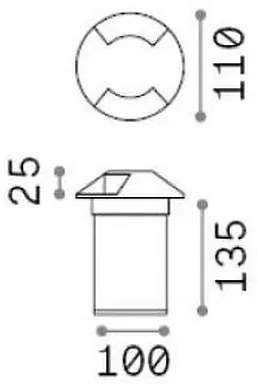 Ideal Lux - Lampada LED segnapasso ROCKET LED/3W/230V CRI 90 IP65 cromo opaco