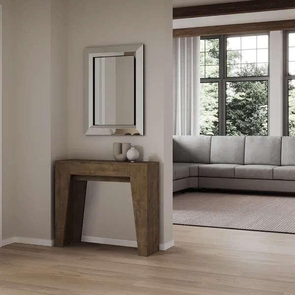 Consolle allungabile fino a 181 cm in nobilitato Noce - NARROW 90x25 cm