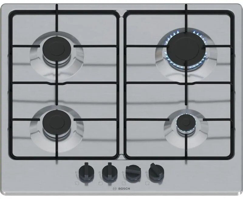 Bosch - Serie 4 PGP6B5K85 , Piano cottura a gas, 60 cm, Acciaio inox