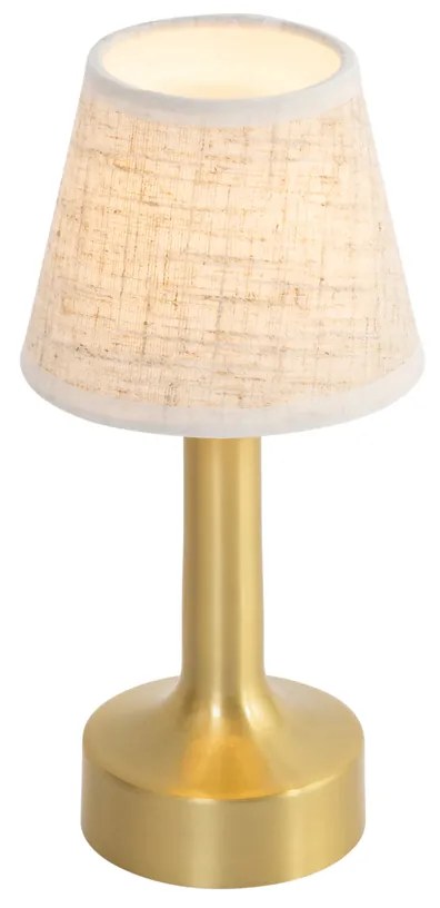 Set di 2 lampade da tavolo oro con beige RGBW ricaricabili - Elise
