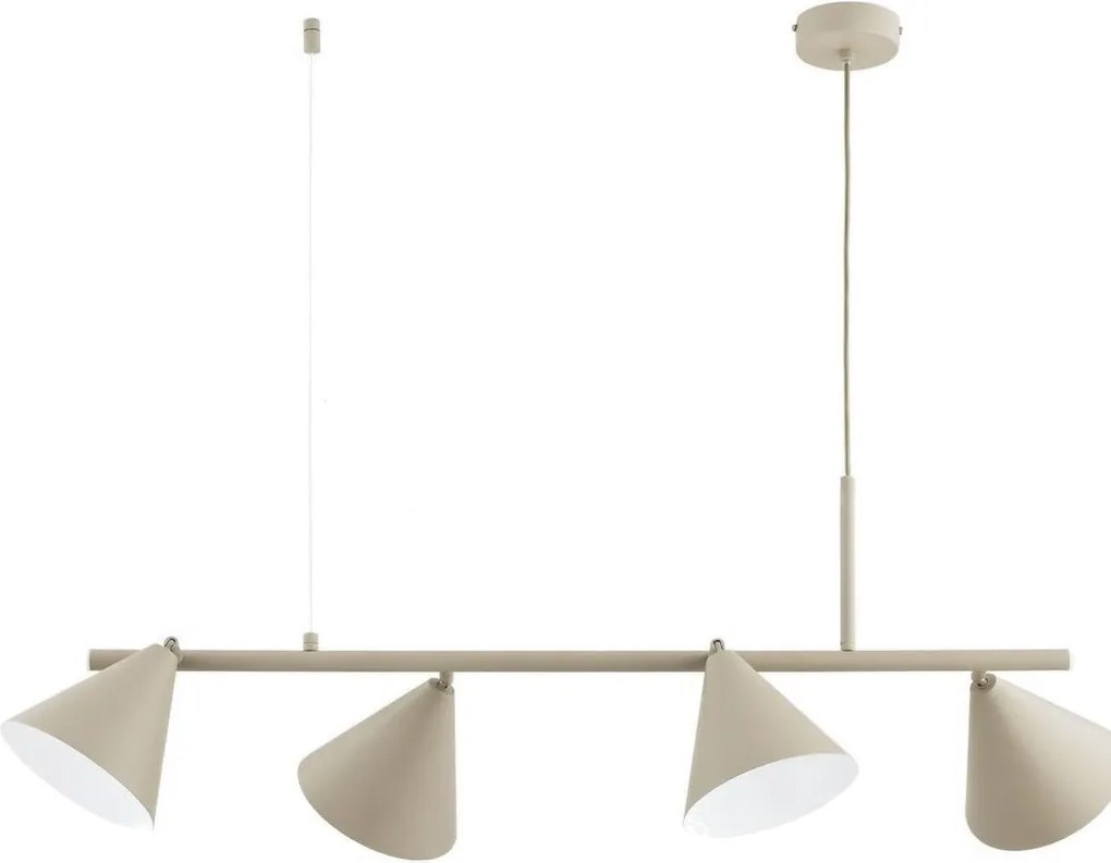 Lampadario a sospensione con cavo ZELTA 4xE27/15W/230V beige