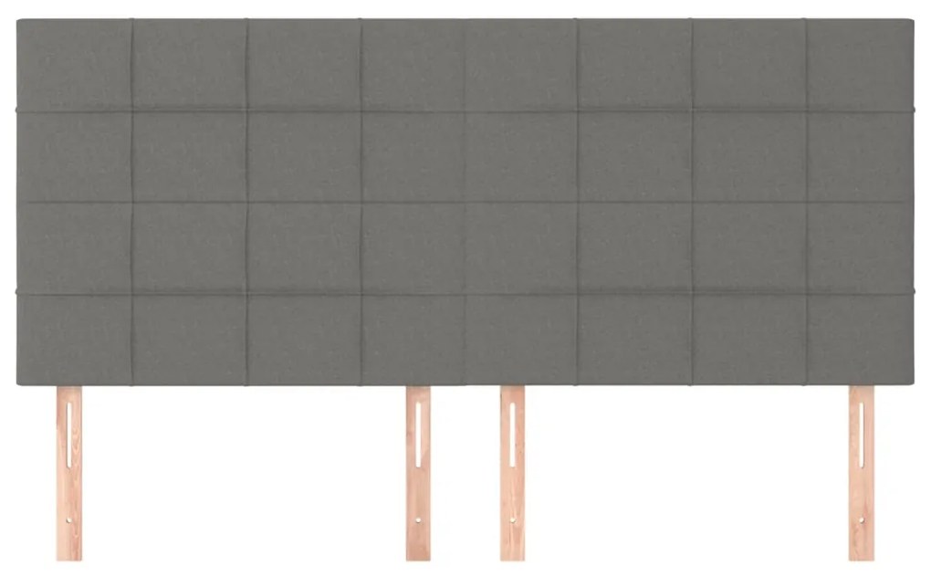 Testiera 4 pz grigio scuro 80x5x78/88 cm in tessuto