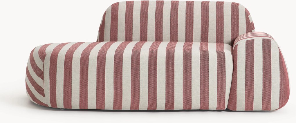 Divano a righe 2 posti con chaise longue Wolke