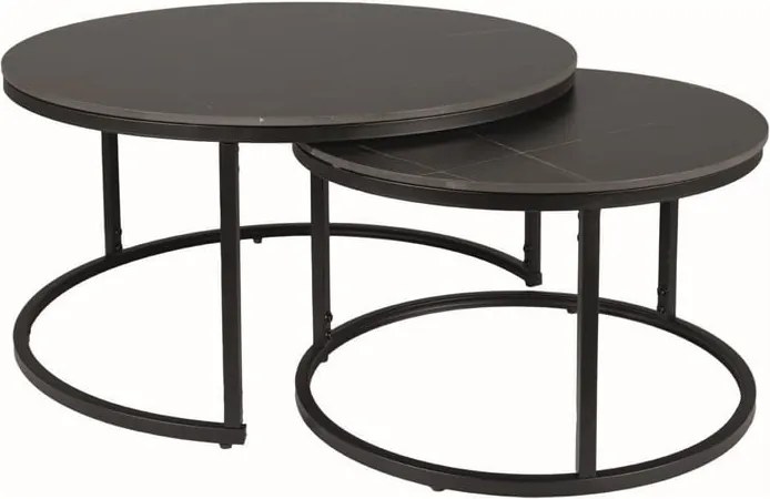 Set di Tavolini da caffè Ferrante D in nero