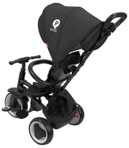 QPlay - Triciclo per bambini 3 in 1 RITO EVA PLUS nero