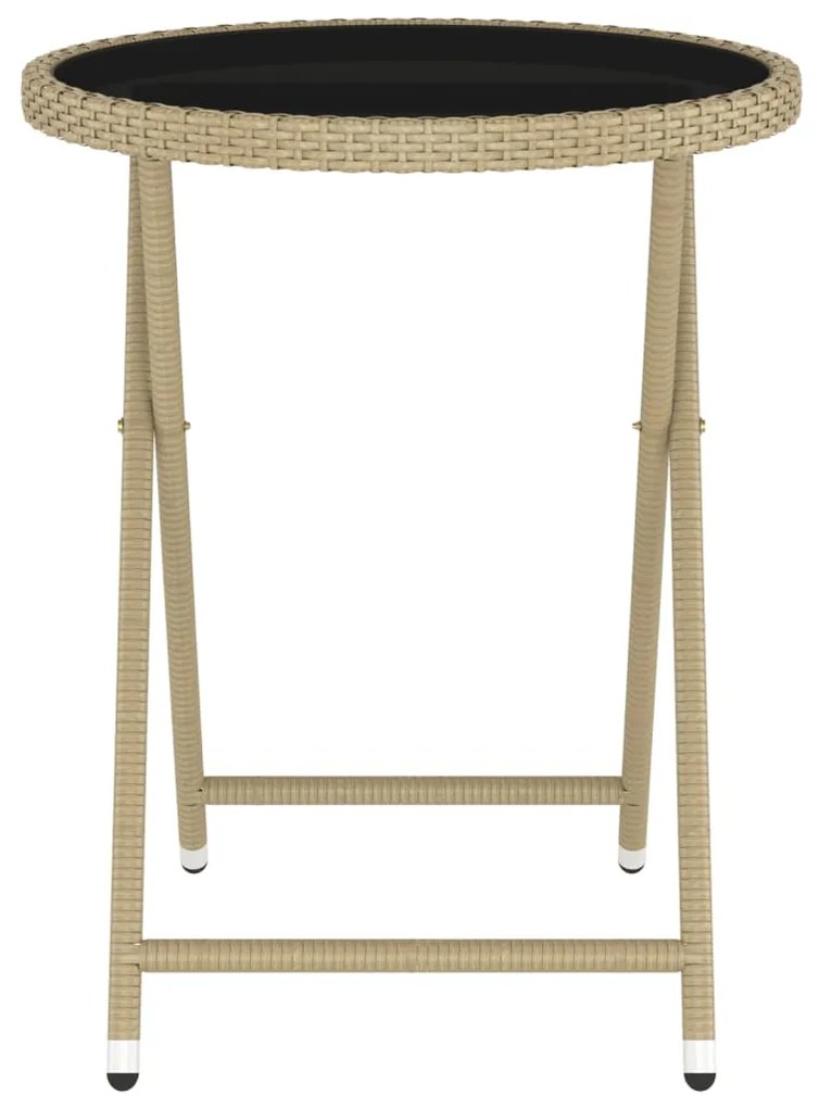 Set Bistrot da Giardino 5 pz Polyrattan e Vetro Temperato Beige