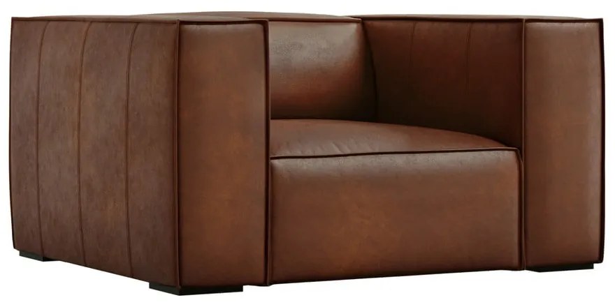 Poltrona in pelle marrone cognac Madame - Windsor &amp; Co Sofas