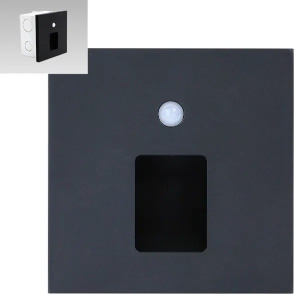 Emithor 70424 - Lampada LED per scale con sensore VIX LED/1W/230V 4000K nero