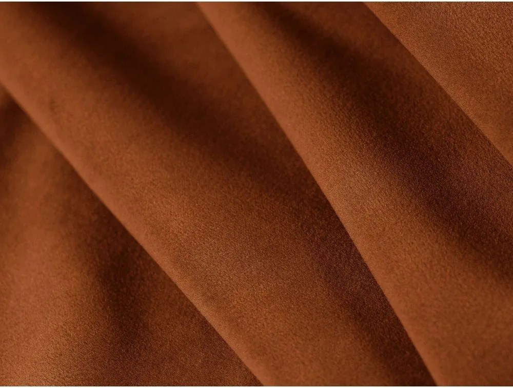 Divano angolare color terracotta (con penisola a sinistra/con chaise lounge) con rivestimento in velluto Naomi – Micadoni