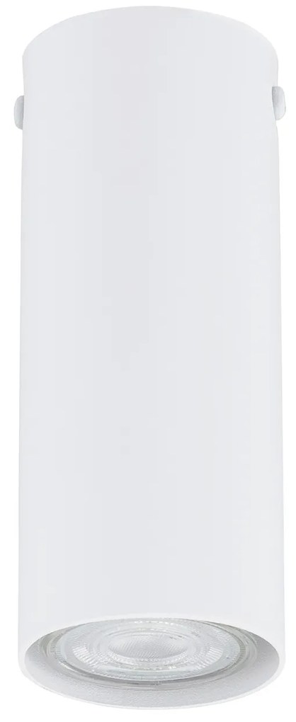 Plafoniera Moderna Faretto Marduk 1 Luce Acciaio Bianco 15 Cm