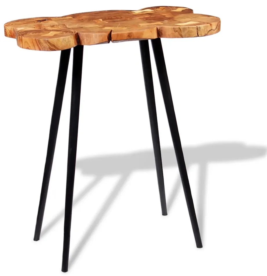 Tavolo a tronco legno massello di acacia 90x60x110 cm