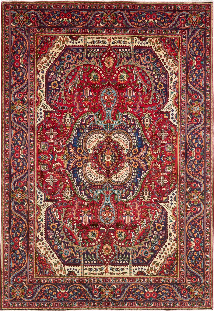 Tabriz Tappeto persiano 290 x 200 Blu (Iran) Annodato A Mano